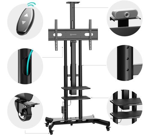 Подставка для телевизора Onkron TS1881 Elift черный 50"-86" макс.90кг напольный наклон Подставка для телевизора Onkron TS1881 Elift черный 50"-86" макс.90кг напольный наклон