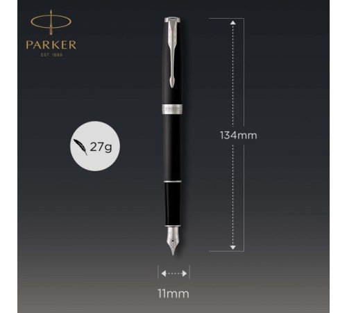 Ручка перьев. Parker Sonnet Core F529 (CW1931521) Matte Black CT F сталь нержавеющая подар.кор. Ручка перьев. Parker Sonnet Core F529 (CW1931521) Matte Black CT F сталь нержавеющая подар.кор.