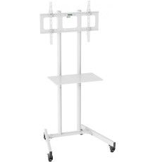 Стойка для телевизора Cactus CS-ST04, 37-70", напольный, мобильный,  белый  [cs-st04wt]