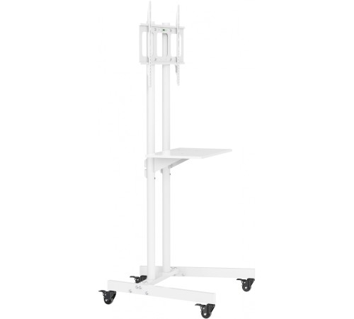 Стойка для телевизора Cactus CS-ST04, 37-70", напольный, мобильный,  белый  [cs-st04wt]