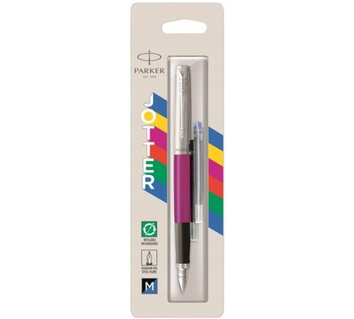 Ручка перьев. Parker Jotter Originals F60 (2096860) Magenta M сталь нержавеющая блистер