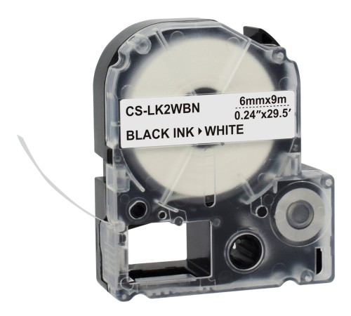 Картридж ленточный Cactus CS-LK2WBN черный для Epson LW300/LW400/LW700/LW600P/LW1000P