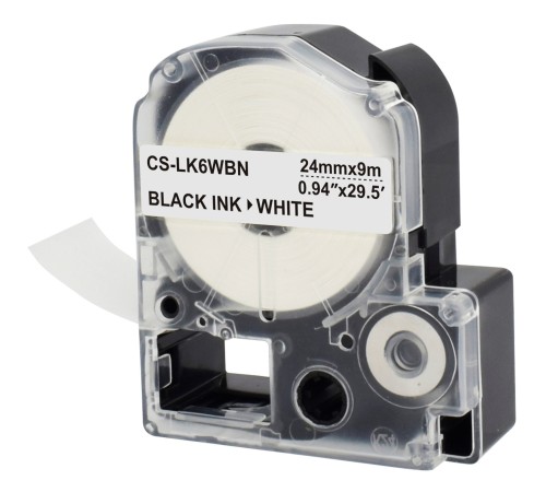 Картридж ленточный Cactus CS-LK6WBN черный для Epson LW700/LW600P/LW1000P/Z700/Z900