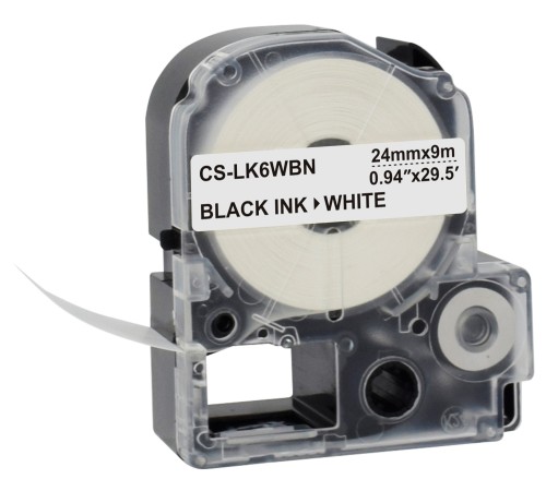 Картридж ленточный Cactus CS-LK6WBN черный для Epson LW700/LW600P/LW1000P/Z700/Z900