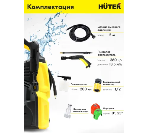 Минимойка Huter М M1650-HP 1650Вт (900/70/8/51)