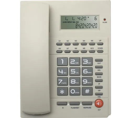 Телефон проводной Ritmix RT-420 белый/серый