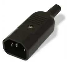 Hyperline CON-IEC320C14 Разъем IEC 60320 C14 220В 10A на кабель (плоские выступающие штыревые контакты в пластиковом обрамлении), прямой