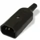 Hyperline CON-IEC320C14 Разъем IEC 60320 C14 220В 10A на кабель (плоские выступающие штыревые контакты в пластиковом обрамлении), прямой