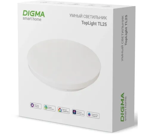 Умный светильник Digma TopLight TL25 потолоч. белый (TL25) Умный светильник Digma TopLight TL25 потолоч. белый (TL25)