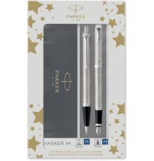 Набор ручек Parker IM Core FK221 (2183058) Stainless Steel CT M сталь нержавеющая подар.кор. ручка перьевая, ручка шариковая