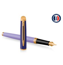 Ручка перьев. Waterman Hemisphere Colour Blocking (2179900) Purple GT F сталь нержавеющая/позолота подар.кор.