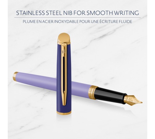 Ручка перьев. Waterman Hemisphere Colour Blocking (2179900) Purple GT F сталь нержавеющая/позолота подар.кор. Ручка перьев. Waterman Hemisphere Colour Blocking (2179900) Purple GT F сталь нержавеющая/позолота подар.кор.