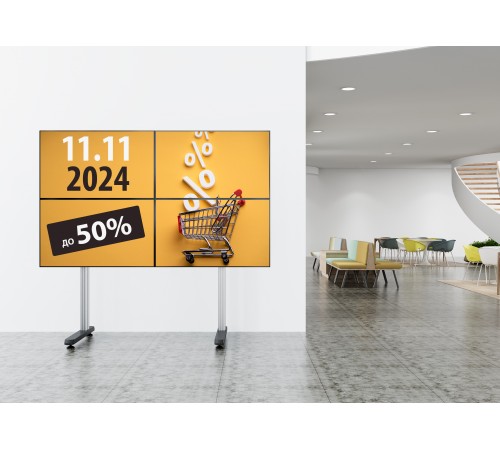 Стойка для телевизора Cactus CS-FS-TV4-PRO черный 32"-70" макс.50кг напольный мобильный Стойка для телевизора Cactus CS-FS-TV4-PRO черный 32"-70" макс.50кг напольный мобильный