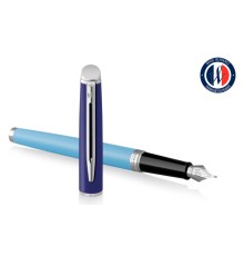 Ручка перьев. Waterman Hemisphere Colour Blocking (2179924) Blue CT F сталь нержавеющая подар.кор.