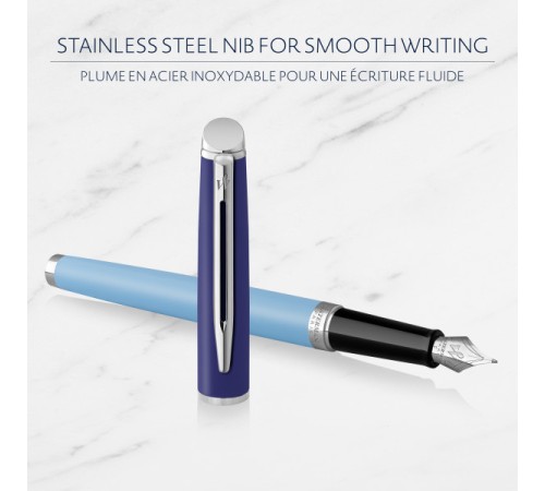 Ручка перьев. Waterman Hemisphere Colour Blocking (2179924) Blue CT F сталь нержавеющая подар.кор. Ручка перьев. Waterman Hemisphere Colour Blocking (2179924) Blue CT F сталь нержавеющая подар.кор.