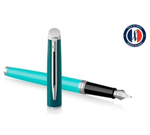 Ручка перьев. Waterman Hemisphere Colour Blocking (2190122) Green CT F сталь нержавеющая подар.кор.
