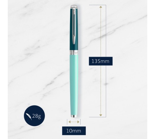 Ручка перьев. Waterman Hemisphere Colour Blocking (2190122) Green CT F сталь нержавеющая подар.кор.