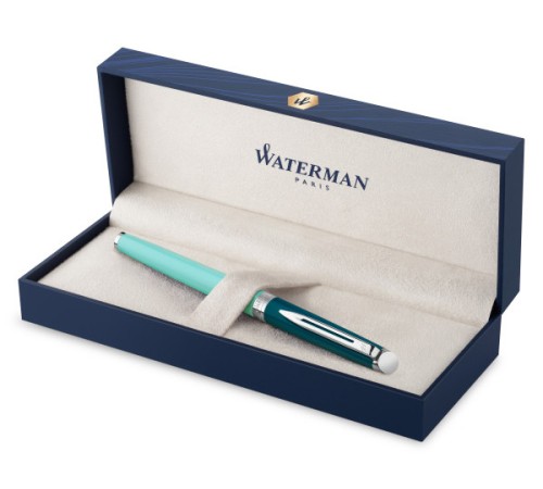 Ручка перьев. Waterman Hemisphere Colour Blocking (2190122) Green CT F сталь нержавеющая подар.кор.