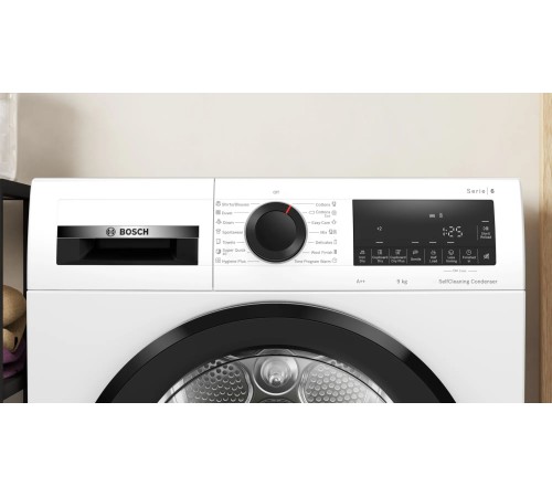 Сушильная машина Bosch WQG24500BY пан.англ. кл.энер.:A++ макс.загр.:9кг белый Сушильная машина Bosch WQG24500BY пан.англ. кл.энер.:A++ макс.загр.:9кг белый