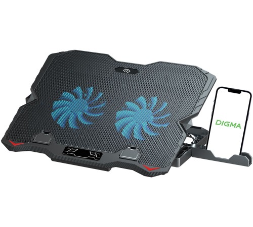 Подставка для ноутбука Digma D-NCP150-2 15.6"360x260x27мм 38дБ 2xUSB 2x 120ммFAN 650г металл/пластик черный