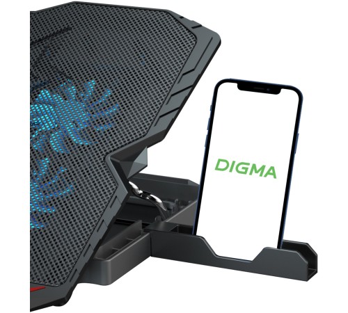 Подставка для ноутбука Digma D-NCP150-2 15.6"360x260x27мм 38дБ 2xUSB 2x 120ммFAN 650г металл/пластик черный