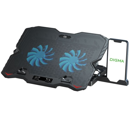 Подставка для ноутбука Digma D-NCP150-2 15.6"360x260x27мм 38дБ 2xUSB 2x 120ммFAN 650г металл/пластик черный