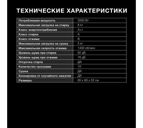 Стиральная машина Hyundai WMD8413 класс: A++ загр.фронтальная макс.:8кг белый
