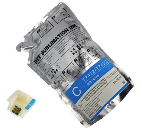 Картридж струйный Cactus CS-EPT7412 T7412 голубой (1000мл) для Epson SureColor SC-F6000/6200/7000