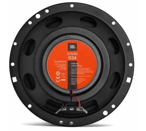 Колонки автомобильные JBL Stage2 634 250Вт 91дБ 4Ом 16см (6.5дюйм) (ком.:2кол.) коаксиальные трехполосные