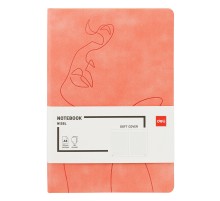 Блокнот Deli EN126LORANGE A5 210х143мм искусст. кожа 96л линейка мягкая обложка оранжевый