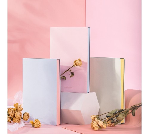 Блокнот Deli EN140LPINK A5 210х143мм искусст. кожа 96л линейка мягкая обложка розовый
