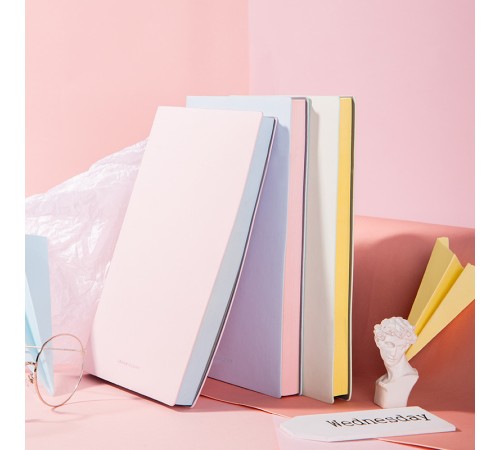 Блокнот Deli EN140LPINK A5 210х143мм искусст. кожа 96л линейка мягкая обложка розовый