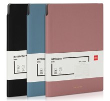 Блокнот Deli EN141LBLUE A5 210х143мм искусст. кожа 112л линейка мягкая обложка синий