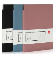 Блокнот Deli EN141LBLUE A5 210х143мм искусст. кожа 112л линейка мягкая обложка синий