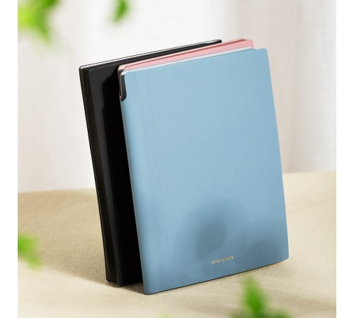 Блокнот Deli EN141LPINK A5 210х143мм искусст. кожа 112л линейка мягкая обложка розовый