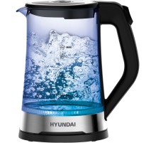 Чайник электрический Hyundai HYK-G3401 1.7л. 2200Вт черный/серебристый (корпус: стекло)