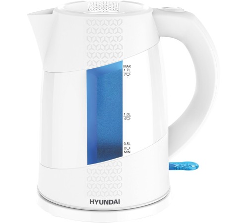 Чайник электрический Hyundai HYK-P2407 1.7л. 2200Вт белый/голубой (корпус: пластик) Чайник электрический Hyundai HYK-P2407 1.7л. 2200Вт белый/голубой (корпус: пластик)