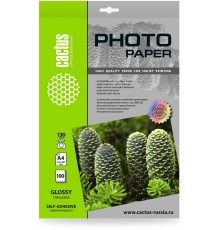 Фотобумага Cactus CS-GSA4130100, A4, для струйной печати, 100л, 130г/м2, покрытие глянцевое