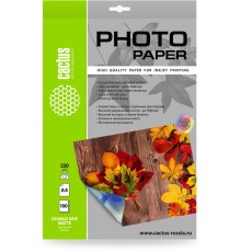 Фотобумага Cactus CS-MA4220100DS, A4, для струйной печати, 100л, 220г/м2, белый, покрытие матовое /матовое