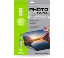 Фотобумага Cactus CS-MMA465010, A4, для струйной печати, 10л, 650г/м2, белый, покрытие матовое /магнитный слой