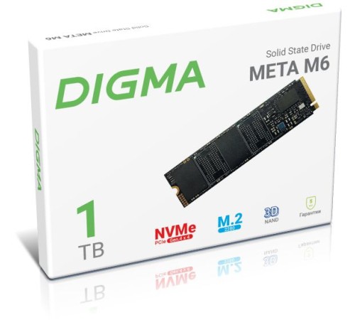 Накопитель SSD Digma PCIe 4.0 x4 1TB DGSM4001TM63T Meta M6 M.2 2280