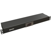 Hyperline TMP-230V/2w-RAL9004 Микропроцессорная контрольная панель,1U, для всех шкафов 19'', подключение до двух устройств, датчик температуры, кабель питания, цвет черный (RAL 9004)