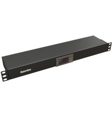 Hyperline TMP-230V/2w-RAL9004 Микропроцессорная контрольная панель,1U, для всех шкафов 19'', подключение до двух устройств, датчик температуры, кабель питания, цвет черный (RAL 9004)