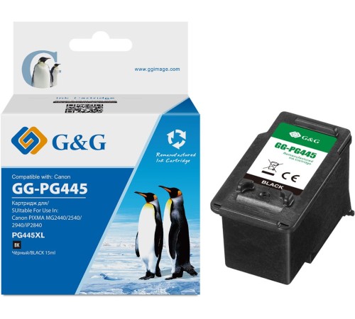 Картридж струйный G&G GG-PG445 черный для Canon Pixma MG2440/2540/2940