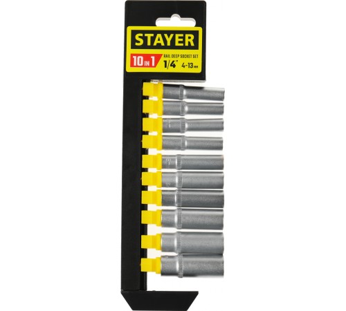 Набор торцевых головок Stayer 27759-H10 в комплекте 10 предметов Набор торцевых головок Stayer 27759-H10 в комплекте 10 предметов