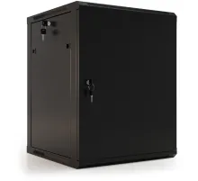 Шкаф коммутационный Hyperline (TWB-2766-SR-RAL9004) настенный 27U 600x600мм пер.дв.стал.лист 2 бок.пан. 60кг черный 1304мм