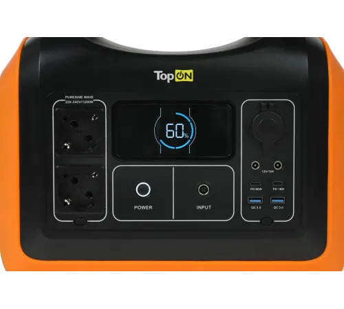 Электростанция портативная TopON TOP-X1200 310000mAh 10A QC3.0/PD3.0 2xUSB черный/оранжевый (103258) Электростанция портативная TopON TOP-X1200 310000mAh 10A QC3.0/PD3.0 2xUSB черный/оранжевый (103258)