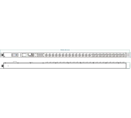 Аксессуар к источникам бесперебойного питания Блок распределения питания Powercom PDU-32AVMS24-14C3-10C9-1P 14*C13+10*C19, 32A, 1 ph (1918841) (PDU-32AVMS24-14C3-10C9-1P)