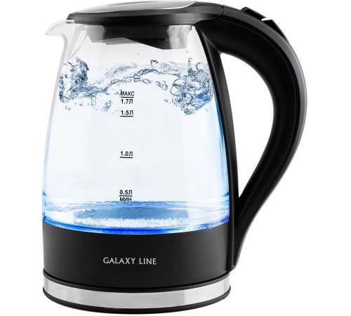 Чайник электрический Galaxy Line GL 0552 1.7л. 2200Вт черный (корпус: стекло)