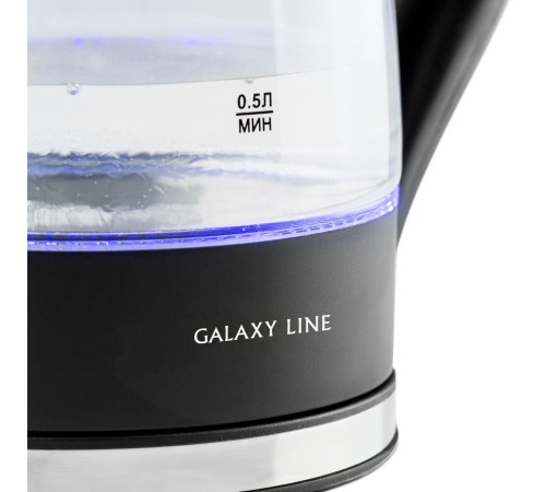 Чайник электрический Galaxy Line GL 0552 1.7л. 2200Вт черный (корпус: стекло)